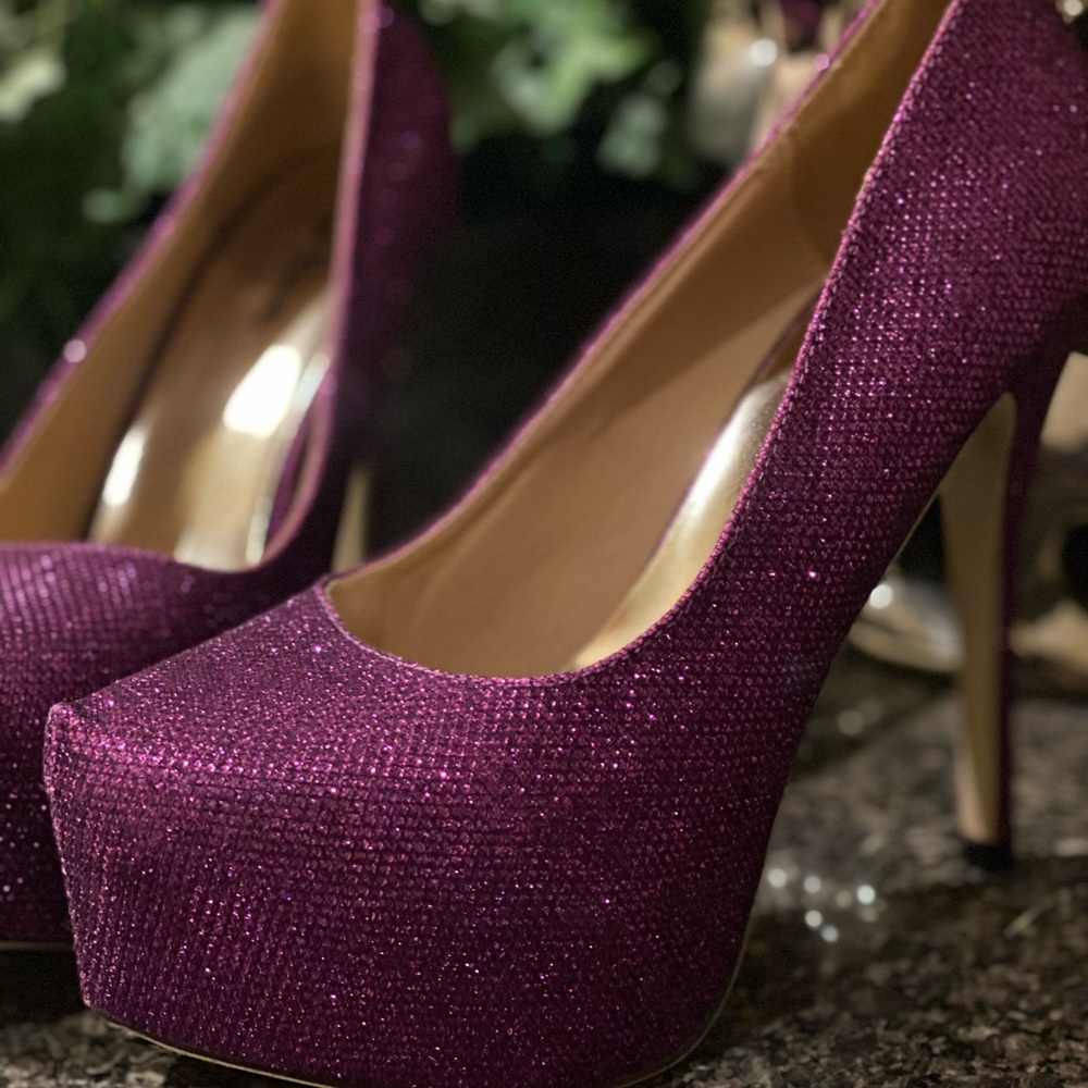 Eye Candie Purple glitter pumps